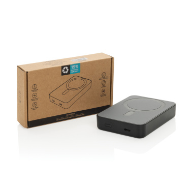 Logo trade advertising product photo of: Amporia RCS recycled plastic 10.000mAh magnetic powerbank