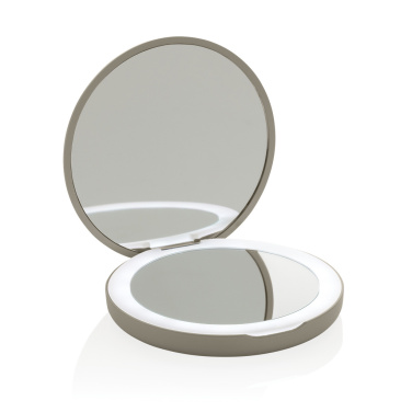 Logo trade promotional giveaways picture of: Lumora RCS recycled plastic LED re-chargeable make-up mirror