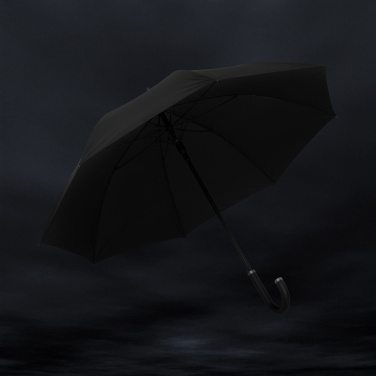 Logo trade business gifts image of: Swiss Peak Vero Aware™ RPET 25” umbrella w luxe handle