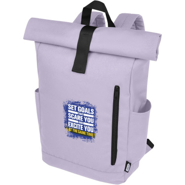 Logo trade promotional giveaway photo of: Byron 15.6" GRS RPET roll-top backpack 18L