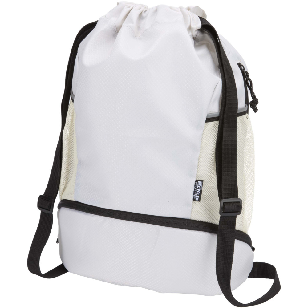 Logo trade promotional giveaways image of: Nomad GRS recycled sports drawstring bag with bottom compartment 18L