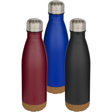 Logo trade advertising products picture of: Cove 500 ml double wall vacuum insulated stainless steel water bottle with cork details