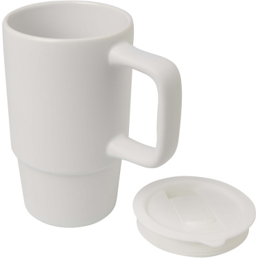 Logo trade advertising products picture of: Carter 450 ml ceramic mug with plastic lid