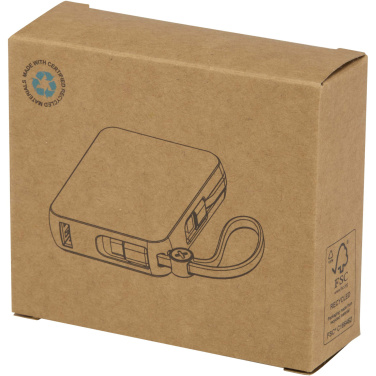 Logotrade promotional merchandise image of: Acrux 10.000 mAh 35W tablet power bank with built in Type-C cable - made from recycled plastic
