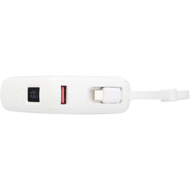 Logotrade promotional product image of: Acrux 10.000 mAh 35W tablet power bank with built in Type-C cable - made from recycled plastic