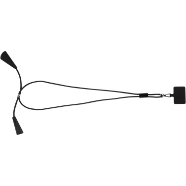 Logotrade corporate gift picture of: Funi recycled plastic smartphone lanyard with built-in data sync and 100W fast charge 5-in-1 cable