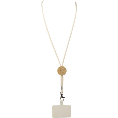 Logotrade promotional product picture of: Adhab smartphone lanyard with bamboo details