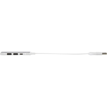 Logotrade advertising product image of: Alkaid 4-port recycled aluminium USB-A and Type-C hub with dual input