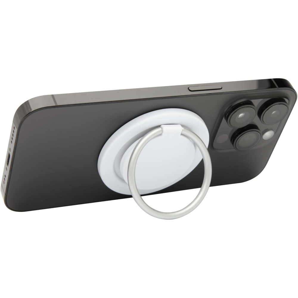 Logotrade promotional merchandise picture of: Albali recycled plastic magnetic phone holder with ring stand
