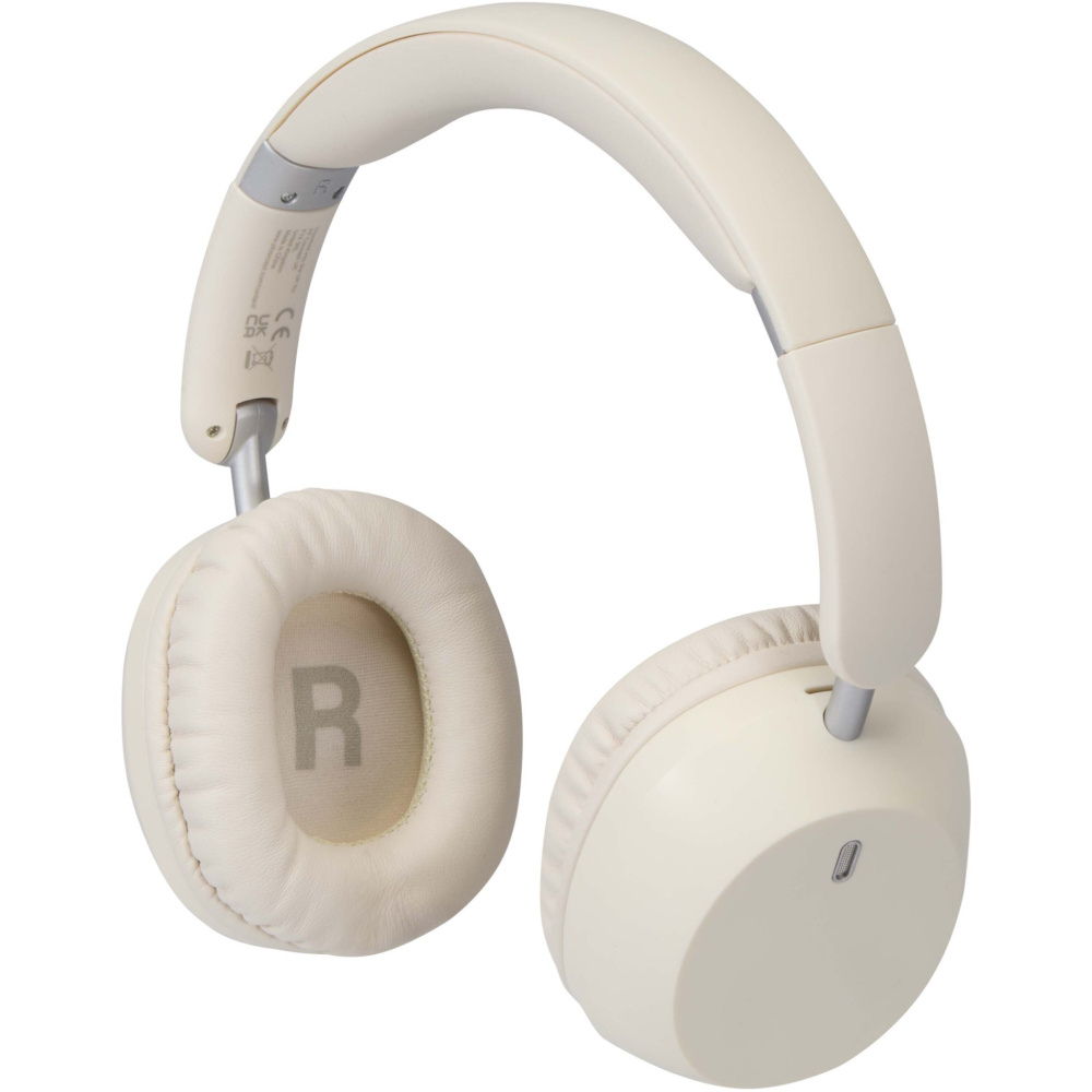 Logo trade advertising products picture of: Hoggar recycled plastic over-ear foldeable ANC and ENC headphones