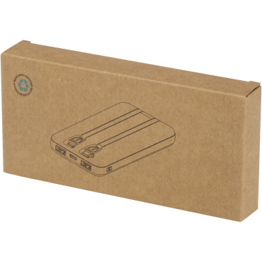 Logotrade business gift image of: Adhil 10.000 mAh 10W recycled plastic power bank with 2 built-in cables