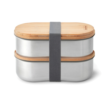 Logo trade promotional gifts image of: Black+Blum Stainless Steel Double Bento Box
