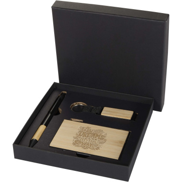 Logo trade corporate gift photo of: Minka RCS recycled aluminium ballpoint pen, keychain and RFID card holder gift set