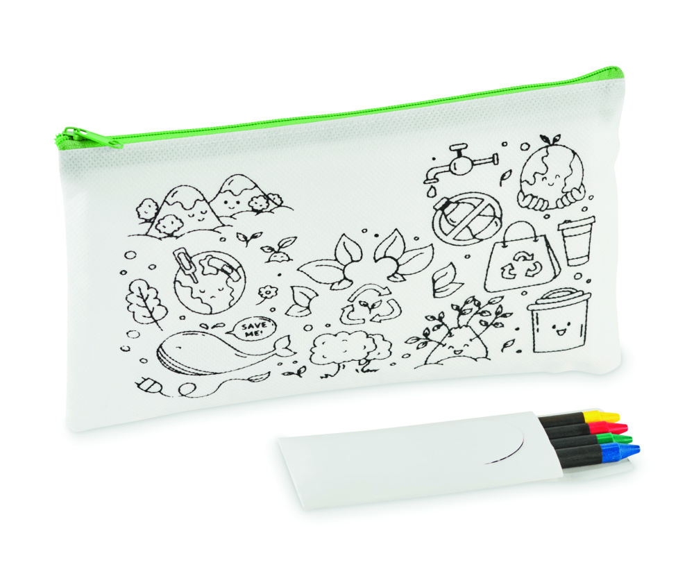 Logo trade promotional merchandise image of: Pencil case with 4 crayons