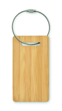 Logo trade advertising products picture of: Bamboo luggage tag