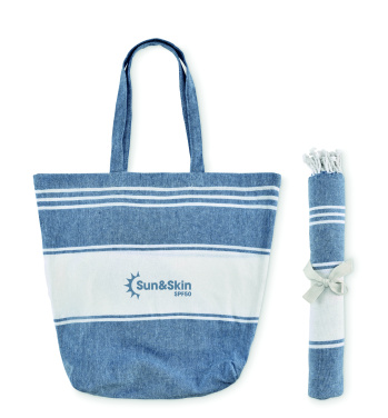 Logo trade advertising products image of: Beach bag with hammam towel