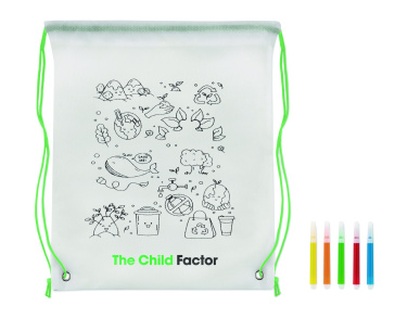 Logotrade promotional gift image of: Non woven kids bag with pens