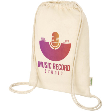 Logotrade business gift image of: Odisha 100 g/m² OCS organic drawstring bag 5L