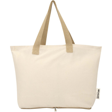 Logo trade promotional items image of: Sierra 140 g/m² GRS recycled foldable cotton tote bag 7L