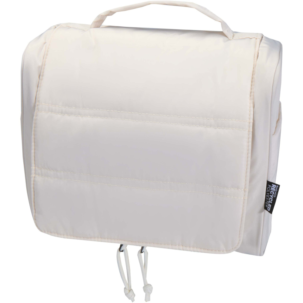 Logo trade advertising product photo of: Puffer GRS recycled hangable toiletry bag 8L