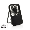Aervina RCS recycled plastic re-chargeable desk fan, black