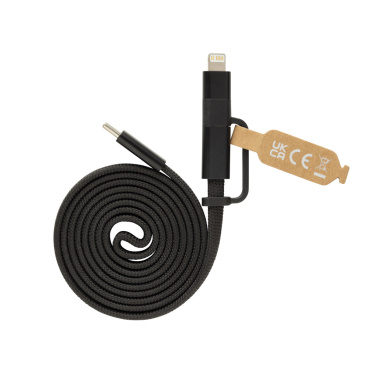 Logo trade business gifts image of: Arc RCS recycled Ultra-thin 60W 2 in 1 magnetic cable