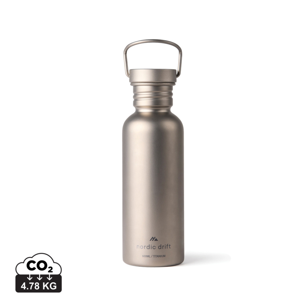Logo trade promotional gifts image of: Nordic Drift Trail Ultra Light Titanium 600ml Water Bottle