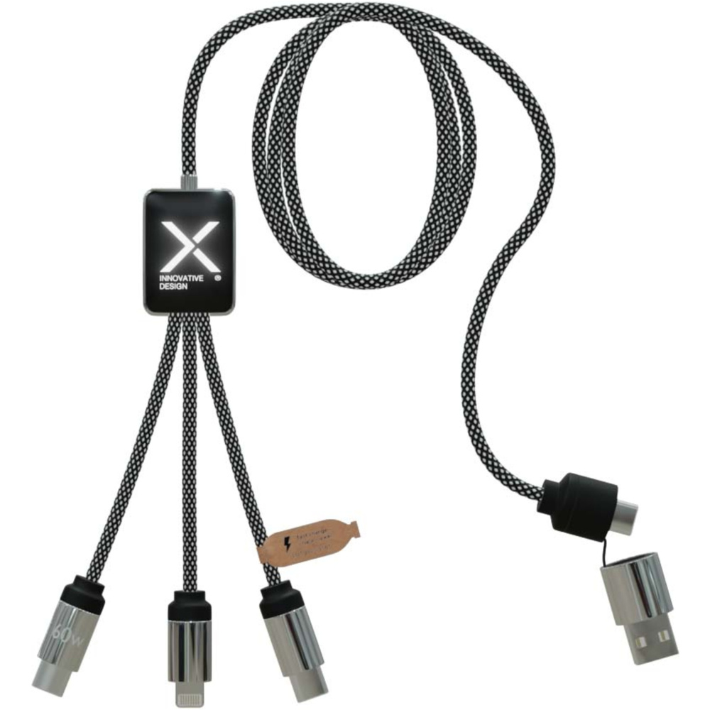 Logo trade promotional products image of: SCX.design C33 60W Type-C charging cable with dual light-up logo