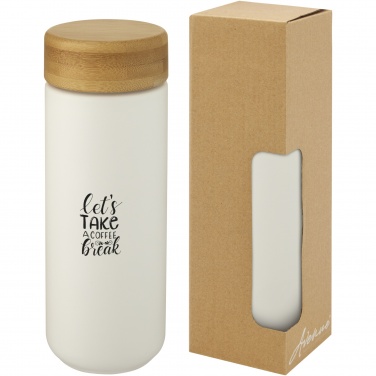 Logotrade ärikingi foto: Lumi 300 ml keraamiline termoskruus bambusest kaanega