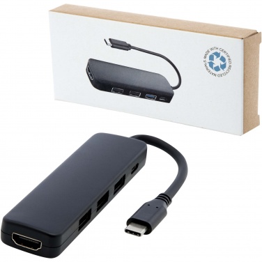 Logo trade reklaamkingid foto: Loop RCS taaskasutatud plastist multimeediumiadapter USB 2.0-3.0 HDMI-pordiga