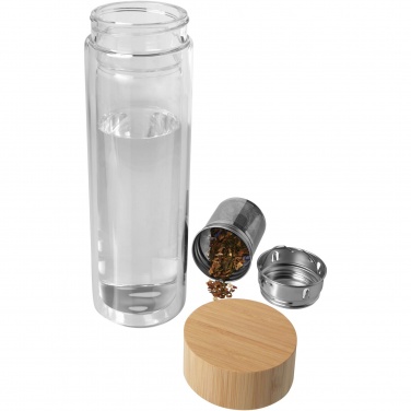 Logotrade reklaamtoote foto: Bailey 400 ml borsilikaatklaasist infusioonipudel bambusest kaanega