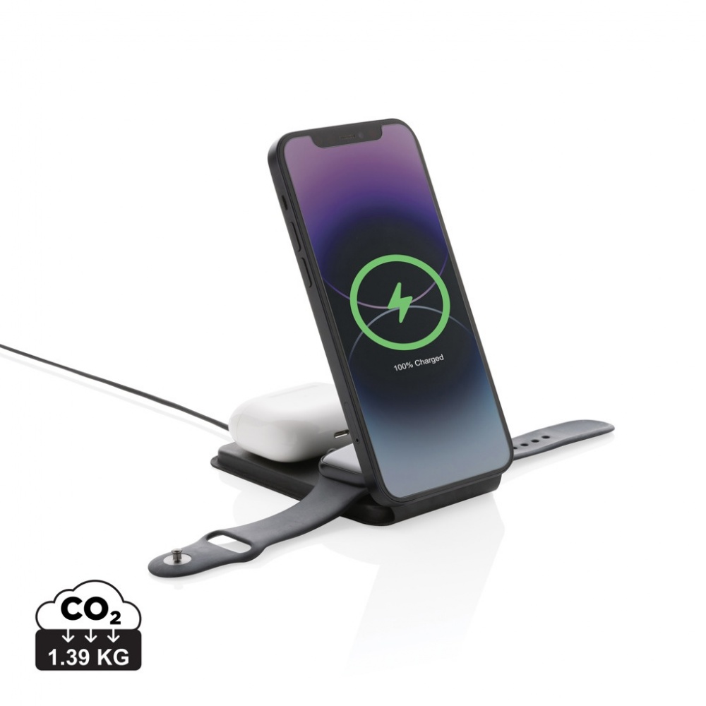 Logotrade meene foto: Swiss Peak RCS rPU 15W kolm-ühes magnetiline juhtmevaba laadija