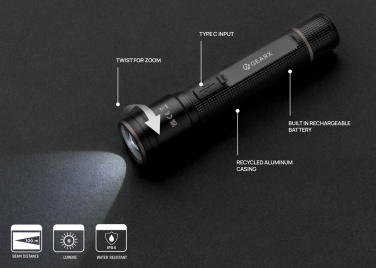 Logo trade reklaamkingi pilt: Gear X RCS taaskasutatud alumiiniumist USB-taaslaetav taskulamp