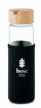 Logotrade firmakingitused pilt: Klaaspudeli bambusest kaas 600ml