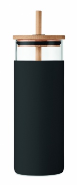 Logo trade reklaamtoote pilt: 450 ml bambusest kaane ja kõrrega joogitops