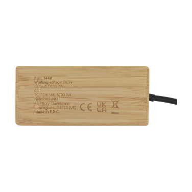Logo trade reklaamkingi pilt: Fyra bambusest USB jaotur