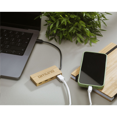 Logo trade reklaamkingi pilt: Fyra bambusest USB jaotur