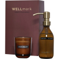 Wellmark 250 ml käteseebi dosaatori ja lõhnaküünla komplekt, Maroon