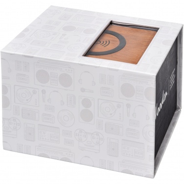 Logotrade mainoslahjat ja liikelahjat tuotekuva: Wooden-kaiutin 3W ja langaton latausalusta