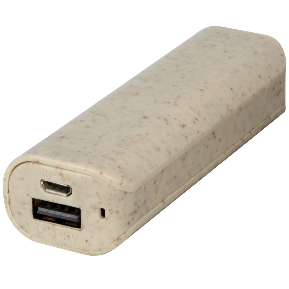 Logo trade mainostuotet tuotekuva: Yoko 1200 mAh:n varavirtalähde, vehnänolkea