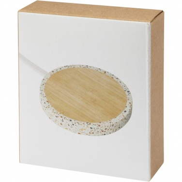 Logo trade mainoslahjat ja liikelahjat kuva: Terrazzo 10 W:n langaton latausalusta bambusta
