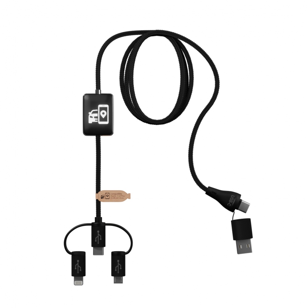 Logotrade liikelahjat mainoslahjat tuotekuva: SCX.design C48 CarPlay 5-in-1 latauskaapeli 