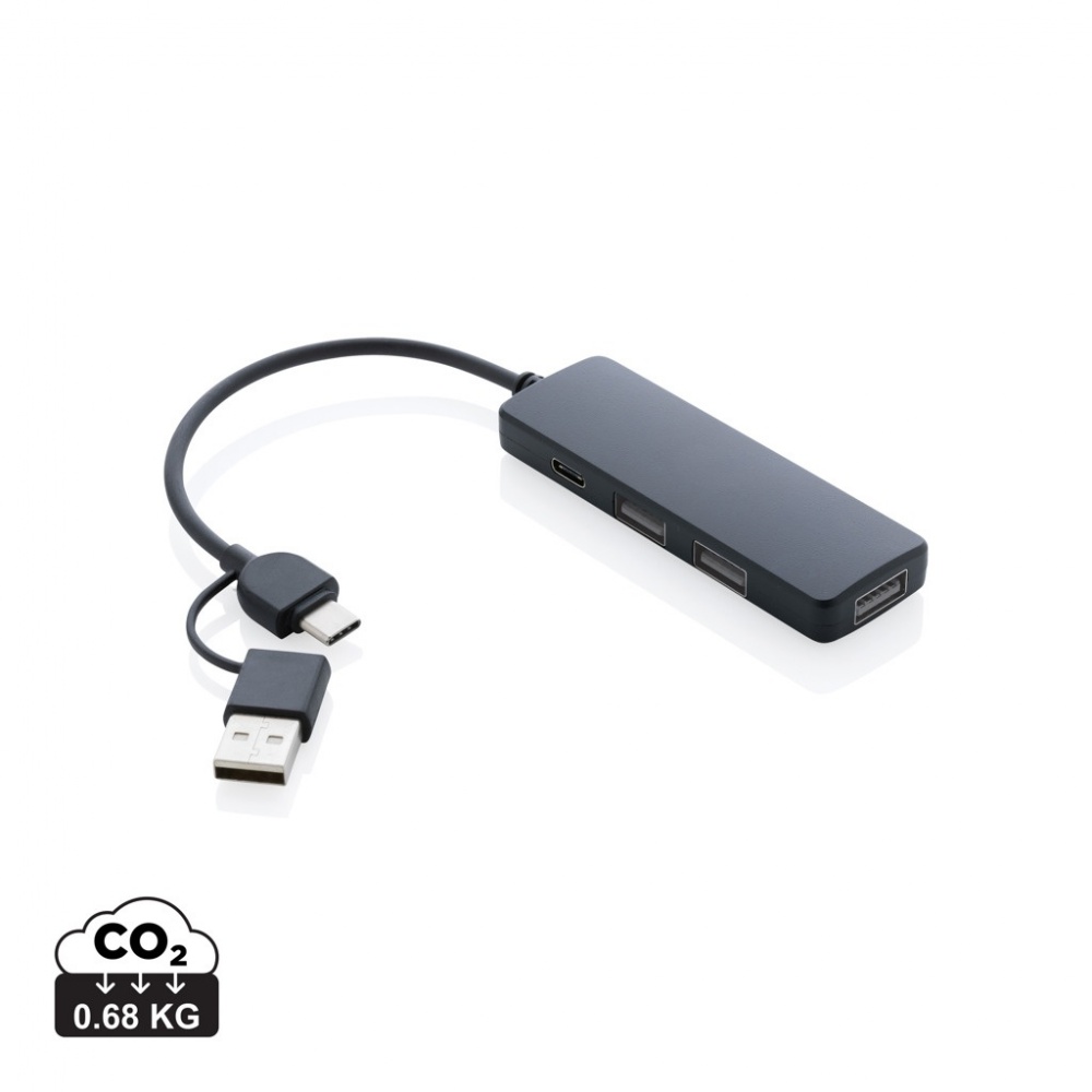 Logo trade mainoslahjat tuotekuva: RCS USB hub tuplaliitännällä kierrätetystä muovista