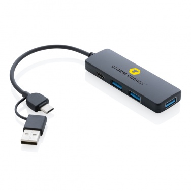 Logo trade mainostuotet tuotekuva: RCS USB hub tuplaliitännällä kierrätetystä muovista