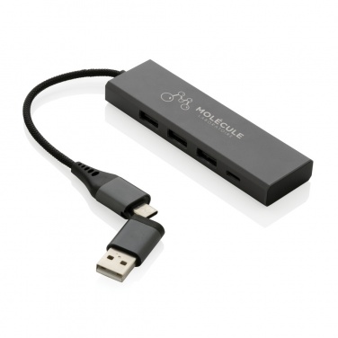 Logo trade liikelahja mainoslahja tuotekuva: Terra RCS alumiininen USB-hub 3 portilla