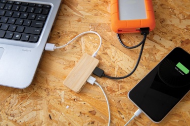Logo trade liikelahjat tuotekuva: Bambuinen USB tyypin C hub