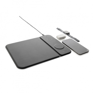 Logotrade mainoslahja tuotekuva: Swiss Peak RCS kierrätetty PU 15W 3 in 1 -lataushiirimatto
