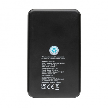 Logo trade mainoslahja ja liikelahja tuotekuva: RCS 5000mAh varavirtalähde langattomalla latauksella