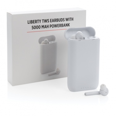 Logotrade liikelahja mainoslahja kuva: Liberty TWS nappikuulokkeet 5.000 mAh varavirtalähteellä