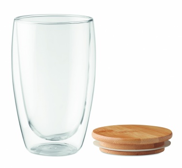 Logotrade mainoslahjat kuva: Bambu borosilikaattilasi 450 ml Frankfurt